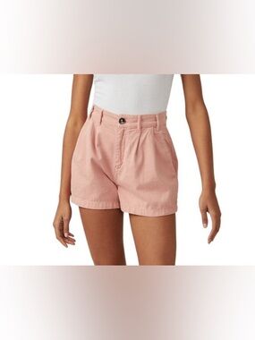 Free People Billie Front Pleat Chino Shorts In Rosie pink Size 6